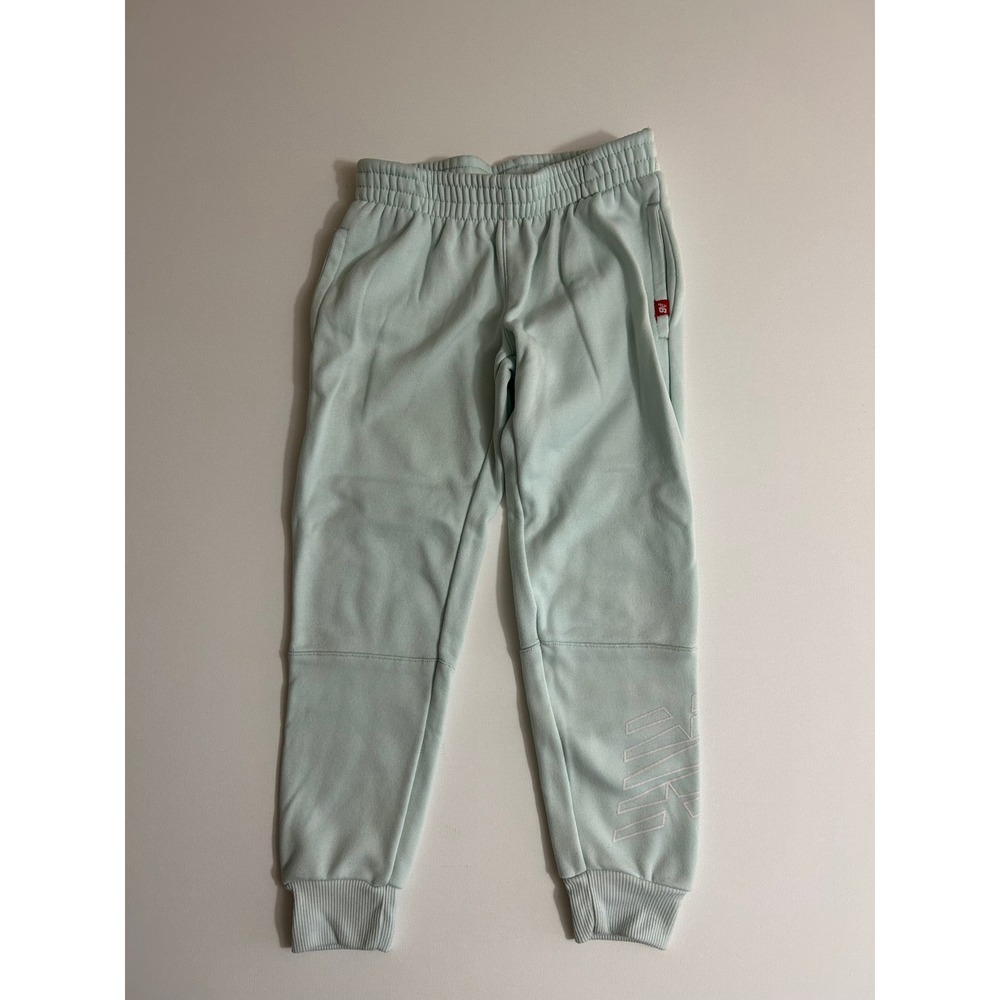 New Balance Kids Mint Green Fleece Joggers Sweatpants Small 7/8 Athletic Pants